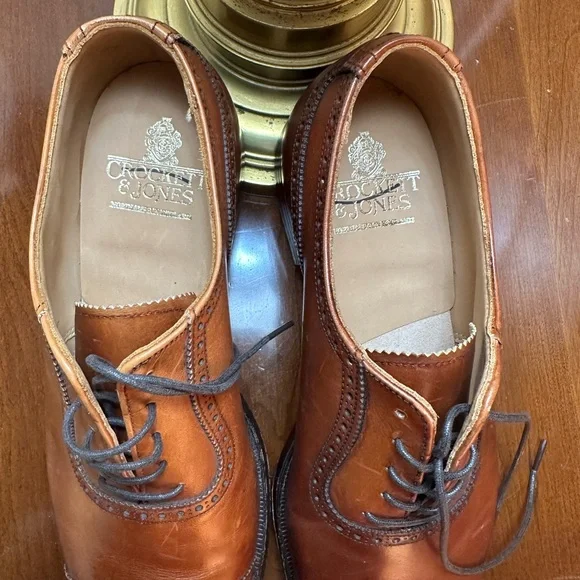 Brand NEW CROCKET & JONES brown oxfords size 7.5 E regularly $760 